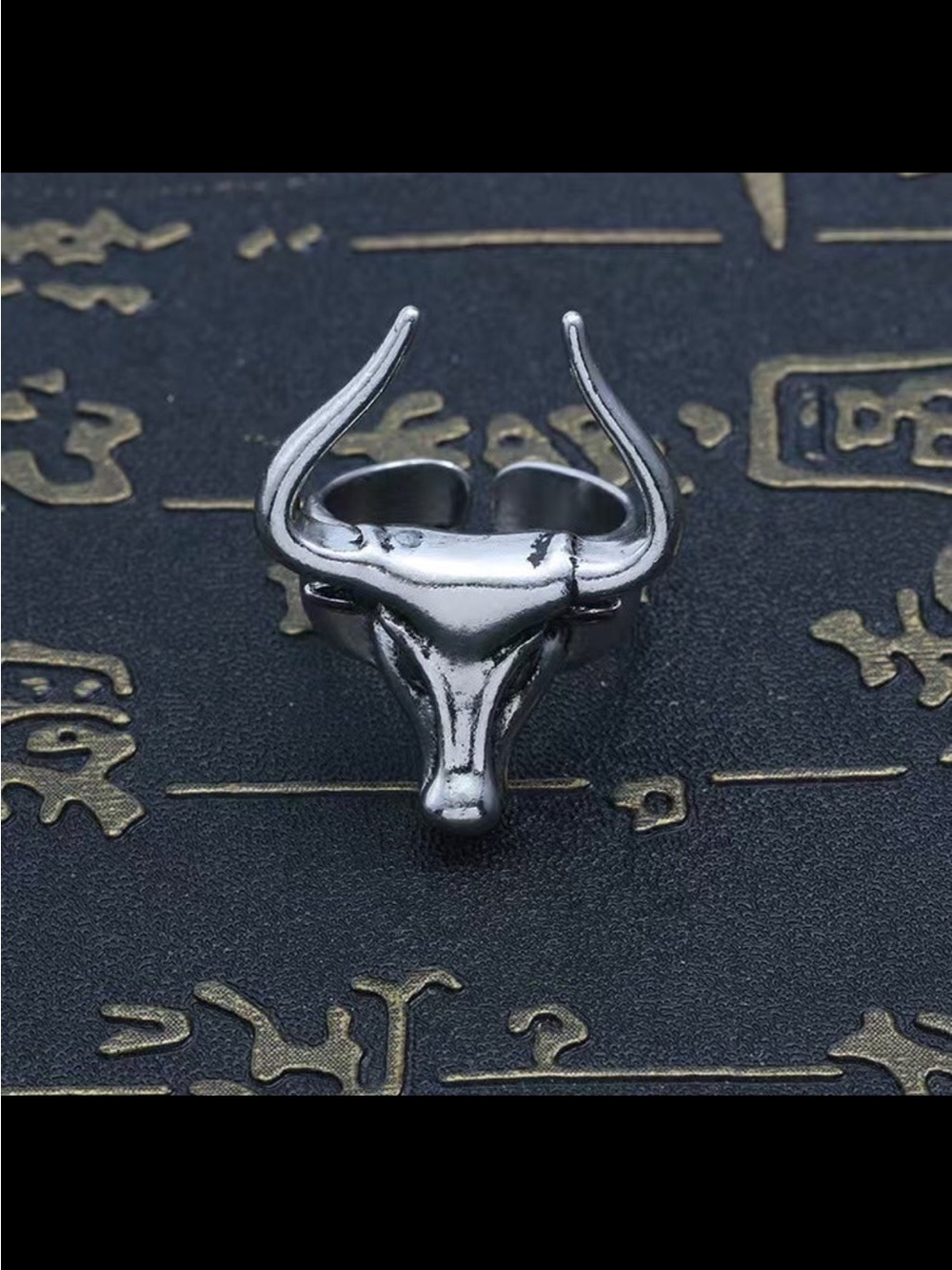 Anthropologie Silver Bull Head Ring